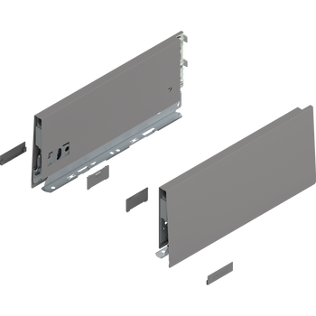 BLUM 470K3002S Z R+L V-1SW-M Bok MERIVOBOX, wysokość K (129 mm), dł.=300 mm, lewy+prawy, SZARY INDIUM MAT