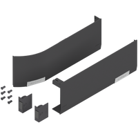 BLUM 23.8000 Zestaw zaślepek AVENTOS HF/HS/HL top (włącznie z włącznik do nawiercania, kompl.), gładki, prawy+lewy, do SERVO-DRIVE SZARY