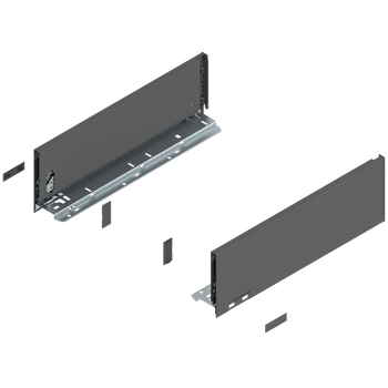 BLUM 770K4002S Bok szuflady LEGRABOX, wysokość K (128.5 mm), dł.=400 mm, lewy+prawy, do  LEGRABOX pure ANTRACYT MAT