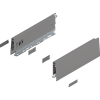 BLUM 470M2702S Bok MERIVOBOX, wysokość M (91 mm), dł.=270 mm, lewy+prawy, SZARY INDIUM MAT
