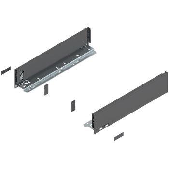 BLUM 770M4002 Bok szuflady LEGRABOX, wysokość M (90.5 mm), dł.=400 mm, lewy+prawy, do LEGRABOX pure ANTRACYT MAT