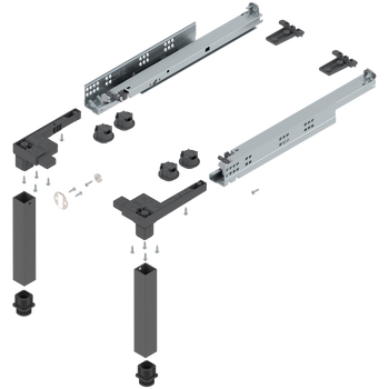 BLUM Z95.4100  SPACE STEP Zestaw, tworzywo sztuczne/stal, dł.=410 mm ANTRACYT MAT