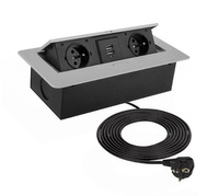 Design Light KOMBI BOX USB A gniazdo meblowe, kolor aluminium