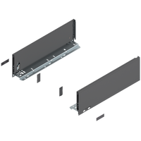 BLUM 770K4002S Bok szuflady LEGRABOX, wysokość K (128.5 mm), dł.=400 mm, lewy+prawy, do LEGRABOX pure ANTRACYT MAT