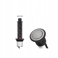 Design Light LIFT BOX gniazdo meblowe, kolor stal drapana