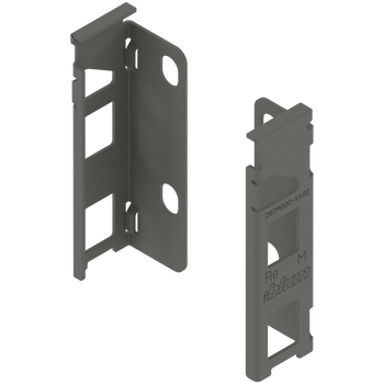 BLUM ZB7M000S Uchwyt drewnianej ścianki tylnej LEGRABOX, wys. M (106 mm), prawy+lewy ANTRACYT MAT