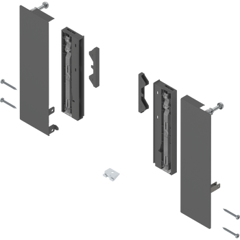 BLUM ZI4.4ES1 Mocowanie frontu MERIVOBOX, do szuflady wewnętrznej z elementami dekoracyjnymi, lewe+prawe, ANTRACYT MAT
