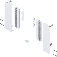 BLUM ZI4.4ES1 Mocowanie frontu MERIVOBOX, do szuflady wewnętrznej z elementami dekoracyjnymi, lewe+prawe, JEDWABIŚCIE BIAŁY MAT