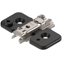 BLUM 173H7100 CLIP prowadnik, krzyżakowy, 0 mm, Stal, Wkręty, RW: mimośród, CZARNY ONYKS